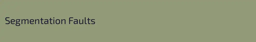 Segmentation Faults
